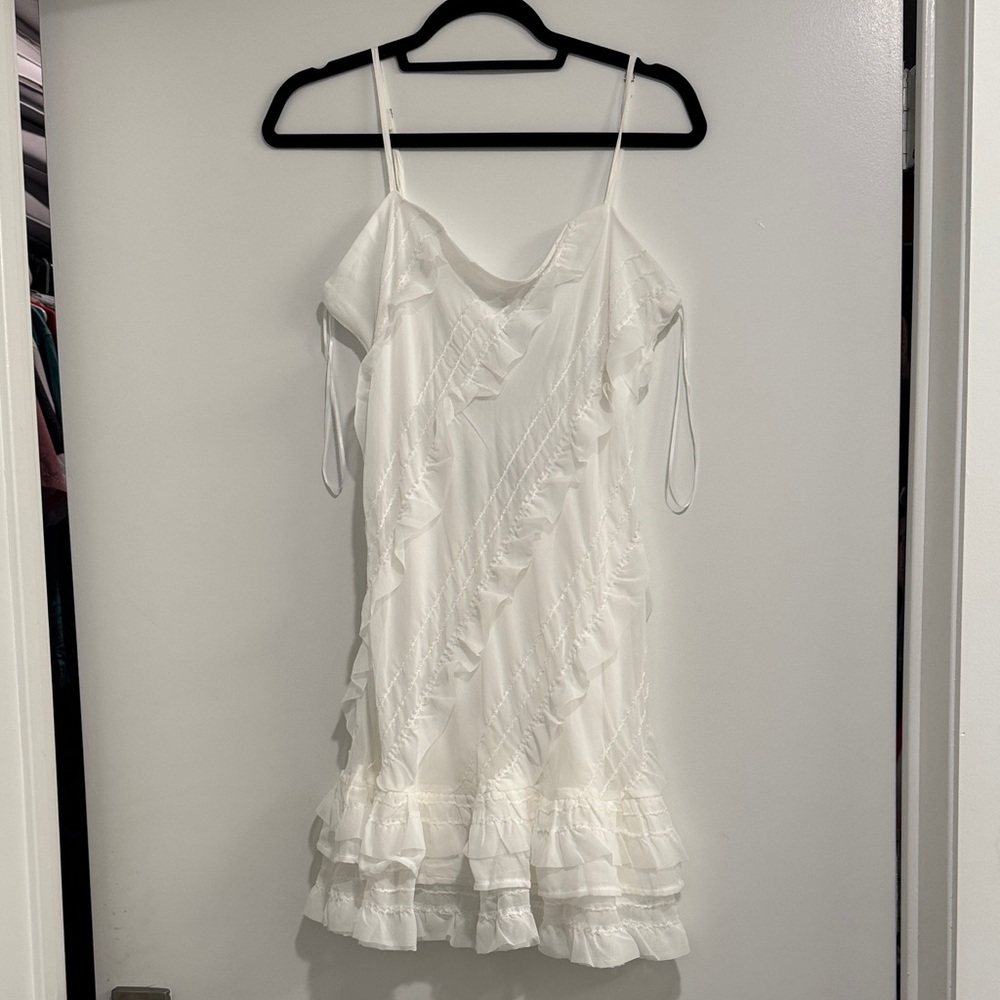 Princess Polly White Ruffled Dress NEW